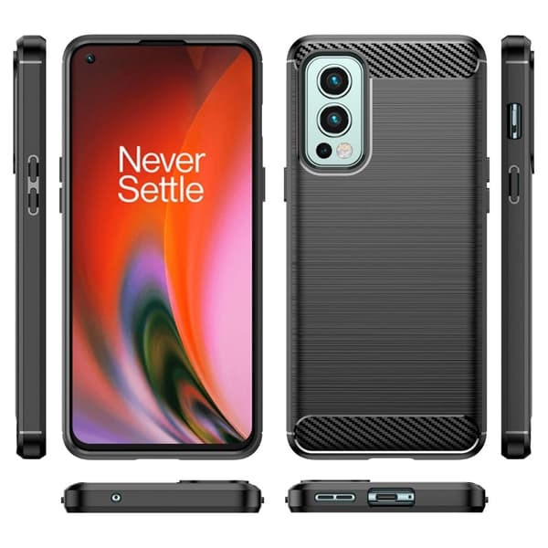 Carbon Flex Suojakotelo OnePlus Nord 2 5G - Musta Black