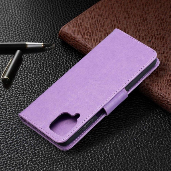 sommerfugl Samsung Galaxy A12 5G flip etui - lilla Purple