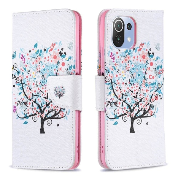 Wonderland Xiaomi 11 Lite 5g Ne / Mi 11 Lite 5g / 11 Lite Läppäkotelo - Flowered Puu Pink