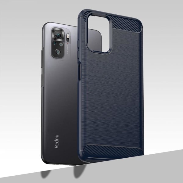 Carbon Flex Suojakotelo Xiaomi Redmi Note 10S / Note 10 - Sininen Blue