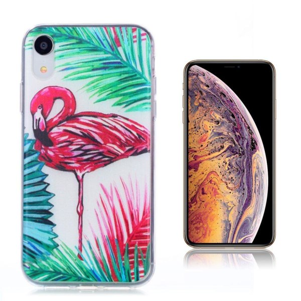 iPhone Xs Max ultratyndt mønstret soft case - Flamingo Multicolor