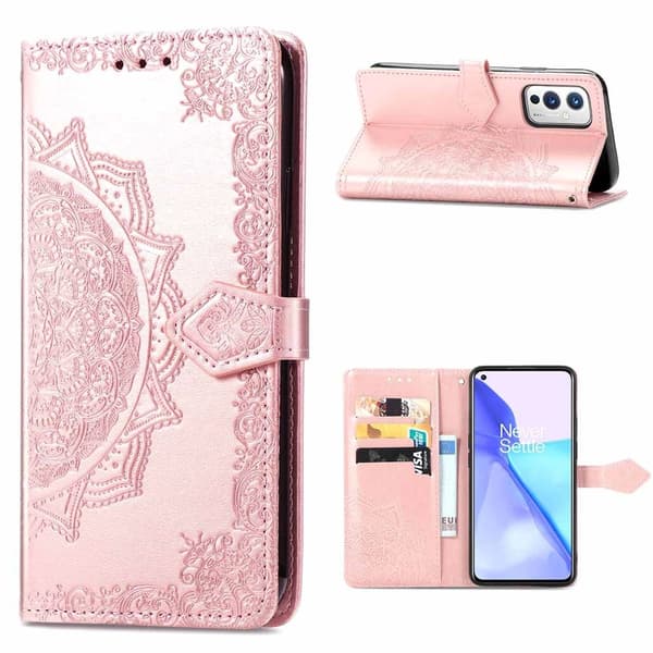 Mandala OnePlus 9 Flippetui - Rose Gull Pink