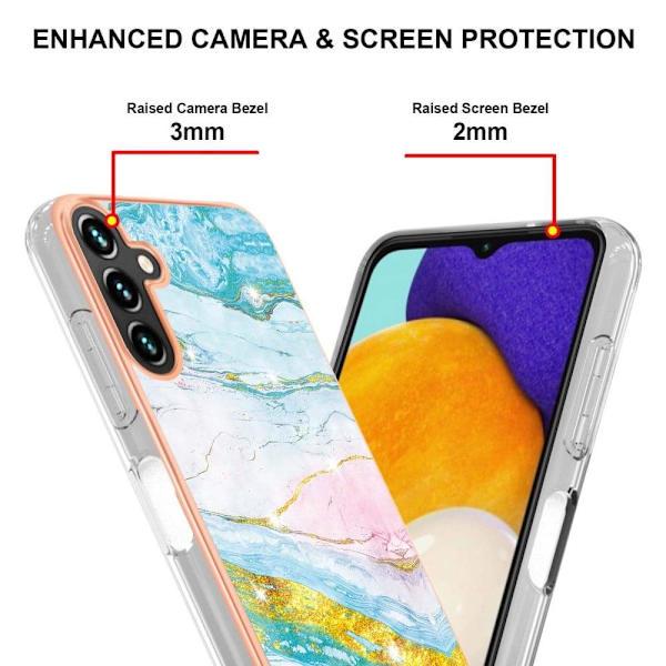 Marble Samsung Galaxy A14 Etui - Green Color Mix Green