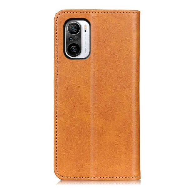 Lompakko-style Aitoa Nahkaa Läppäkotelo For Xiaomi Mi 11i / K40 / Poco F3 - Ruskea Brown