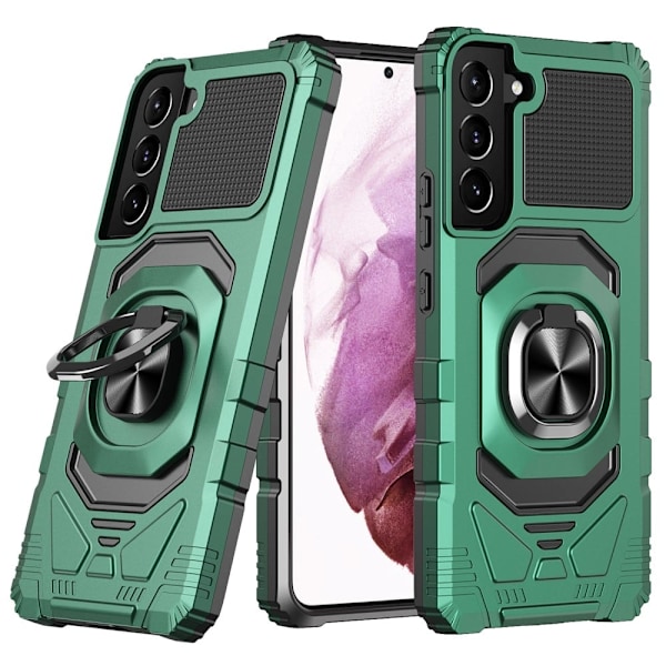Slidstærkt cover i hård plast med blød inderside og kickstand til Samsung Galaxy S23 Plus - Midnatsgrøn Green