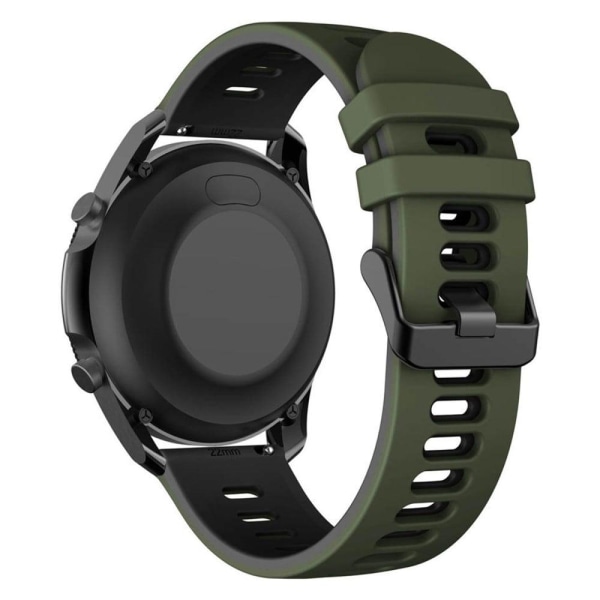 22mm Universal dual color silicone watch strap - Army Green / Bl Grön