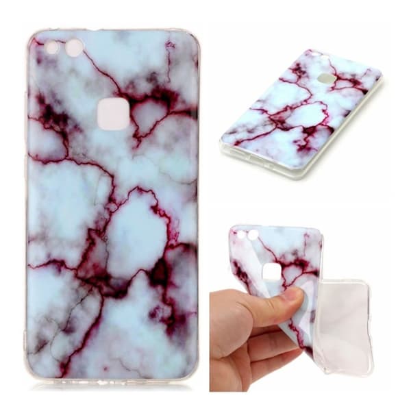 Huawei P10 Lite Marmor Mønster TPU Etui - Lilla Purple