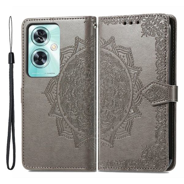 Mandala OnePlus Nord N30 SE nahkakotelo - Harmaa Silver grey