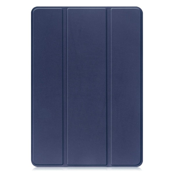 Tri-fold læderstativ-etui til Lenovo Tab M10 Plus (Gen 3) - Mørkeblå Blue