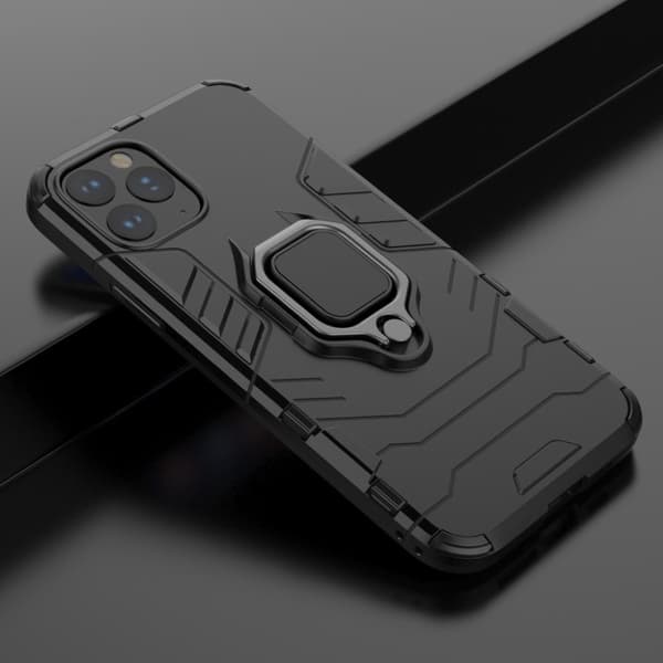 Telefoncover iPhone 11 Pro 5,8 tommer (2019) Fingerring Kickstand Bumpresistent og fleksibelt hybridetui - Sort Black