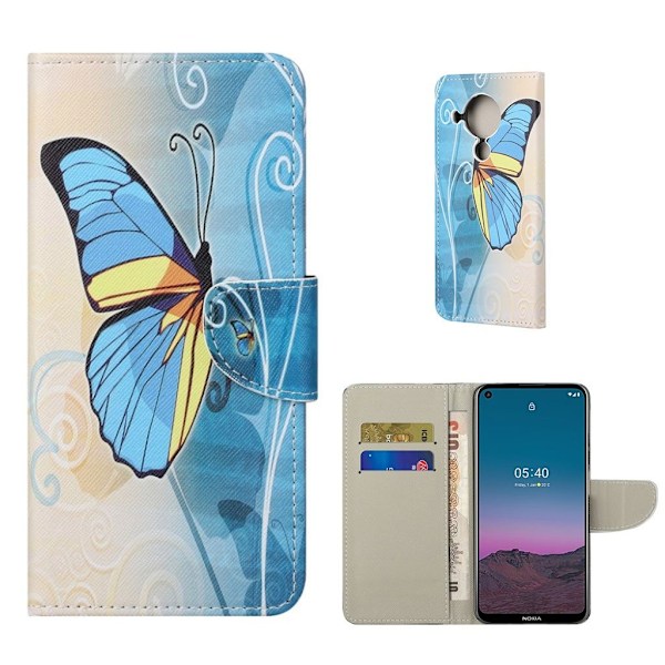 Wonderland Nokia 5.4 Flip etui - Blå sommerfugl Blue