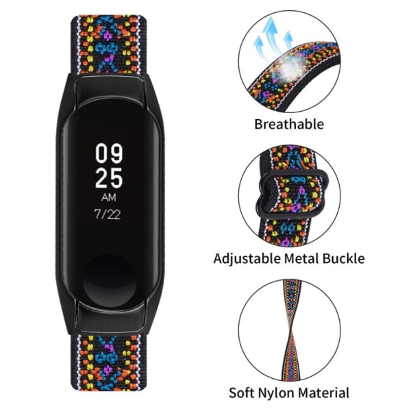 Xiaomi Mi Smart Band 6 / 5 elastic nylon watch strap - Ethnic multifärg