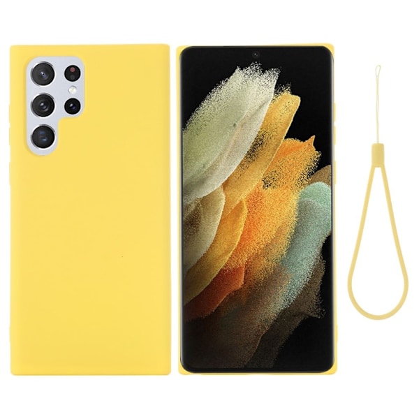 Matte Liquid Samsung Galaxy S22 Ultra silikone cover - Gul Yellow