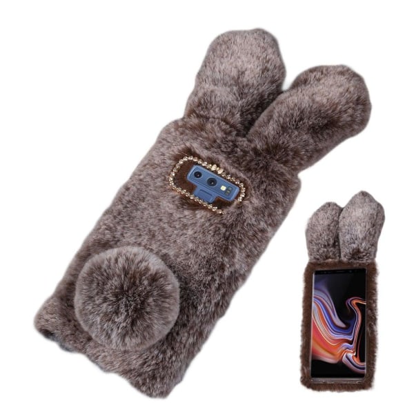Fluffy Rabbit Samsung Galaxy Note9 skal - Brun Brun