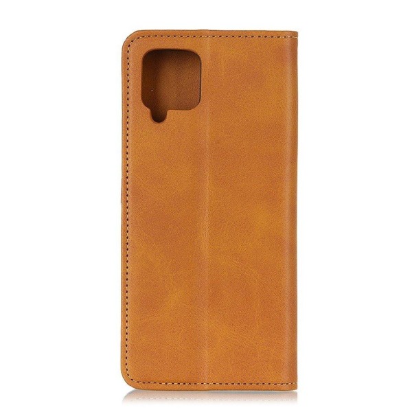 Lompakko-style Aitoa Nahkaa Läppäkotelo For Samsung Galaxy A42 5G - Ruskea Brown