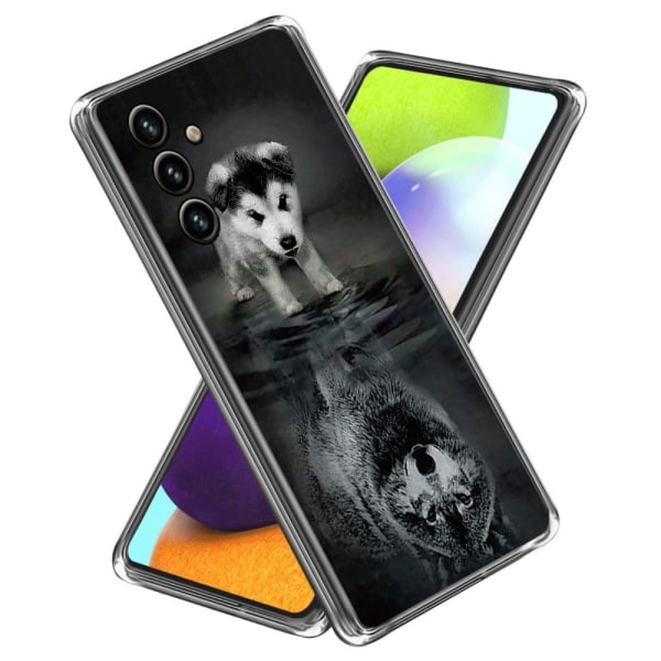Deco Samsung Galaxy M14 Etui - Hund og Ulv Black