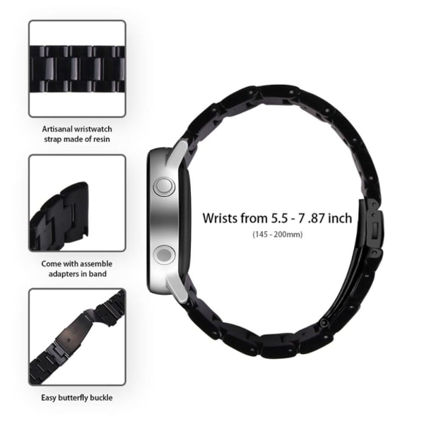 20 mm Huawei Watch GT 2 42 mm / Watch 2 resin-urrem med spænde i Black