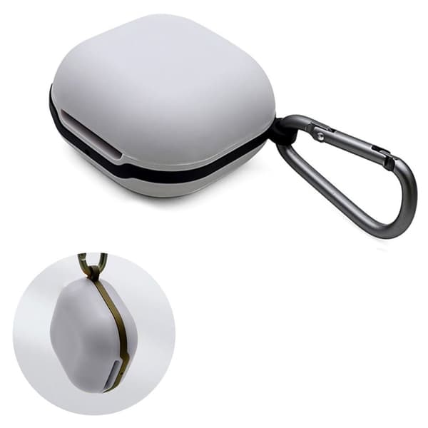 Samsung Galaxy Buds Pro enkelt silikoneetui med spænde - Grå Silver grey
