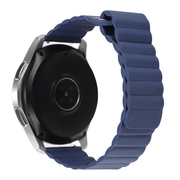 20 mm universellt klockarmband i äkta läder - Midnattsblå Blå