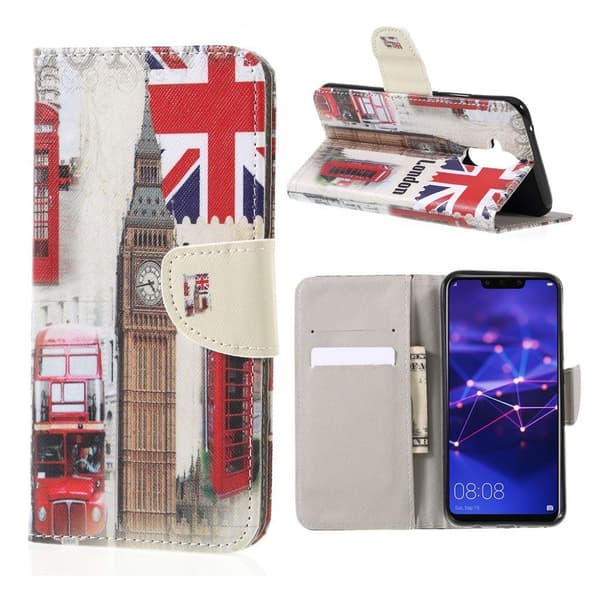 Huawei Mate 20 Lite mönstrat flipfodral i läder - Big Ben Och Brittisk Flagga multifärg