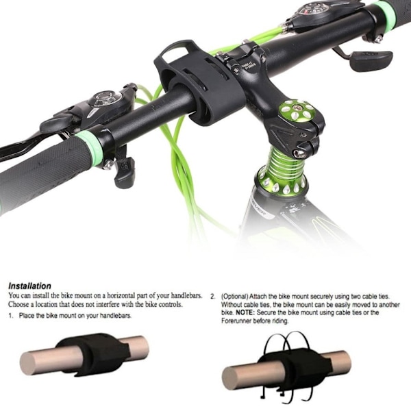 Garmin Forerunner 410 / 610 / 620 / 910XT / 920XT / Approach S1 / S2 / S3 silikone bike mount Black