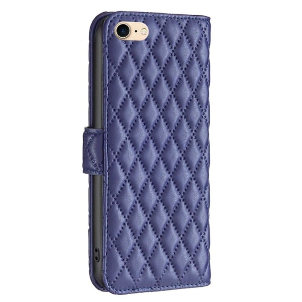 Rhombus mat iPhone SE (2022) / iPhone SE 2020 / iPhone 7 Plus flip etui - Blå Blue