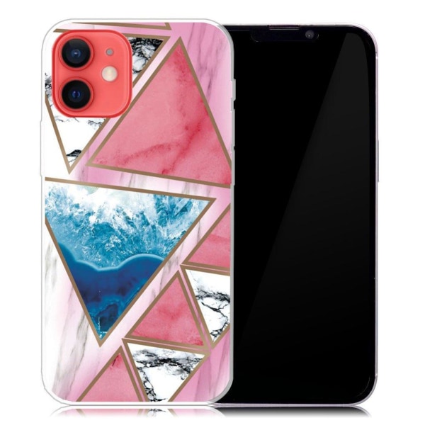 Marble iPhone 13 Mini Suojakotelo - Valkoinen / Sininen / Rose Triangle Multicolor