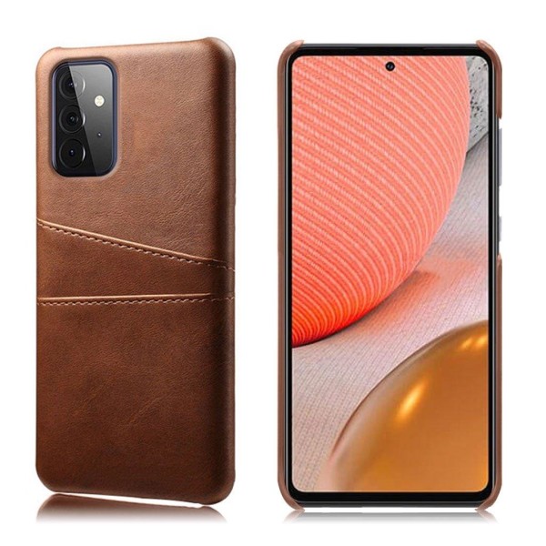 Dual Card Etui Samsung Galaxy A72 5G - Brun Brown