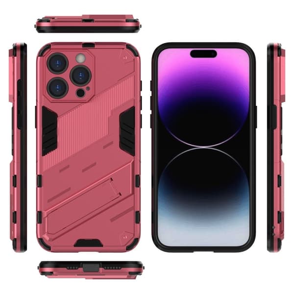 Stöttåligt iPhone 15 Pro hybridskal - Rosa Rosa