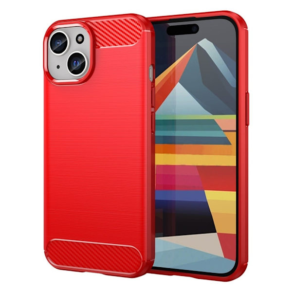 Carbon Flex Suojakotelo iPhone 15 Plus - Punainen Red