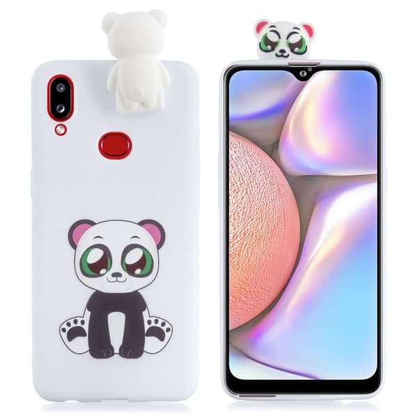 Cute 3D Samsung Galaxy A10s skal - Vit Vit