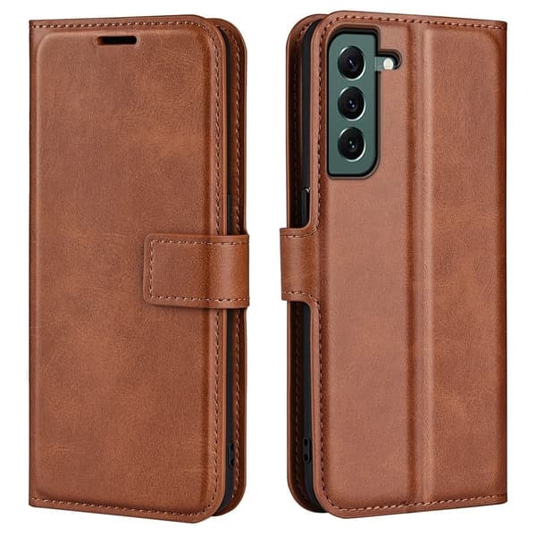 Læretui med Lommebok til Samsung Galaxy S23 Plus - Lysebrun Brown