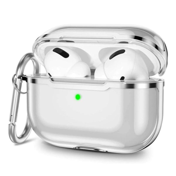 AirPods Pro 2 -läpinäkyvä kotelo karabiinilla - Läpinäkyvä / Hopea Transparent