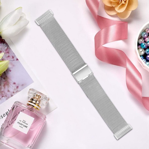 Fitbit Sense 2 / Versa 4 milanesiskt klockarmband - Silver Silvergrå