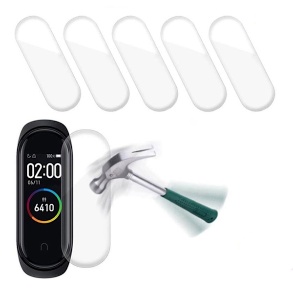 5PCS Xiaomi Mi Smart Band 4 9D full screen protector Transparent