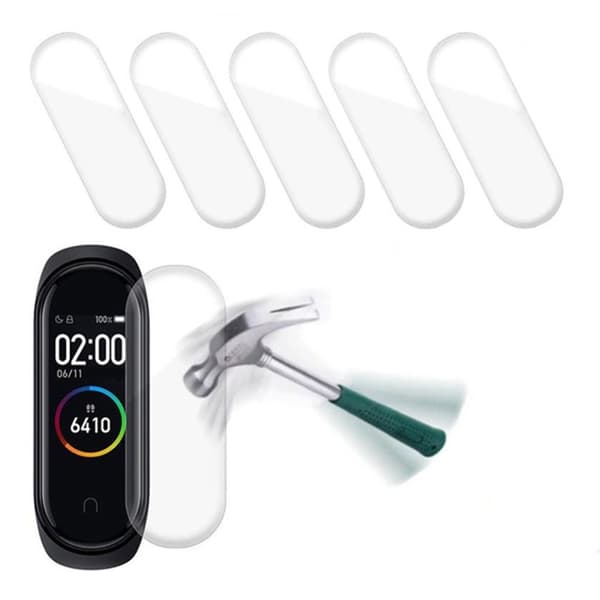 5PCS Xiaomi Mi Smart Band 4 9D full skærmbeskyttelse Transparent