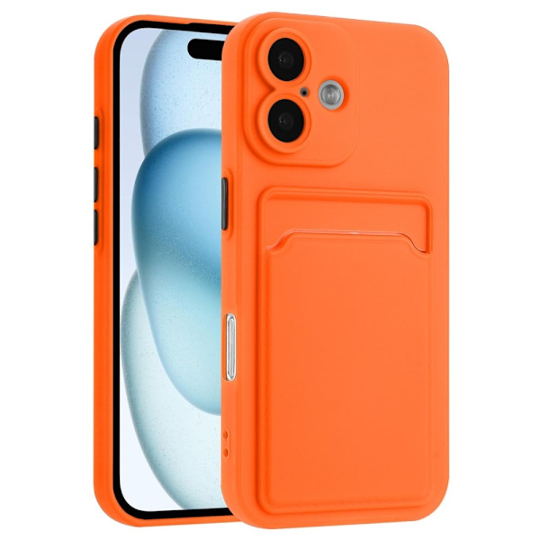 Kortholder cover til iPhone 16 Plus - Orange Orange
