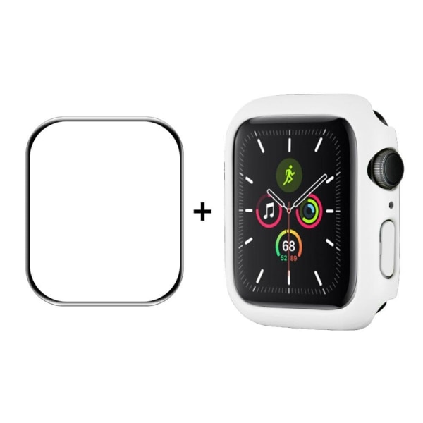 ENKAY Apple Watch (45mm) cover with tempered glass screen protector - White Vit