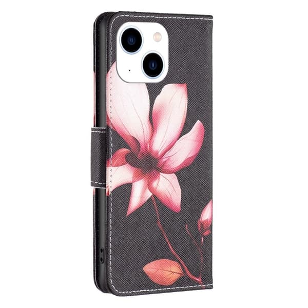 Wonderland iPhone 14 flip-etui - Rosa Blomst Pink
