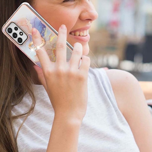 Marmormotiv Samsung Galaxy A52s 5G / Samsung Galaxy A52 5G / Samsung Galaxy A52 skal - Milky Way Marmor Vit multifärg