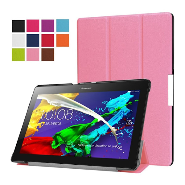 Lenovo Tab 3 Plus 10 tri-fold läderfodral - Rosa Rosa