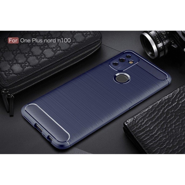Carbon Flex etui - OnePlus Nord N100 - blå Blue
