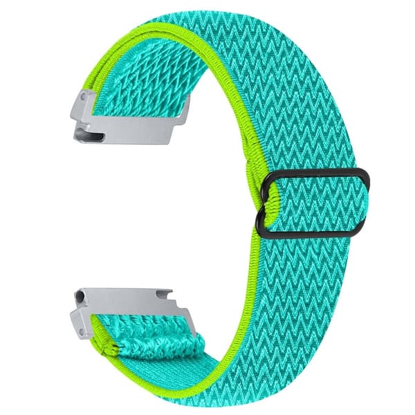 SyncUp Kids Watch Elastic Soft Nylon Sport Strap Wavy Pattern Watch Band - Gul + Grøn Green