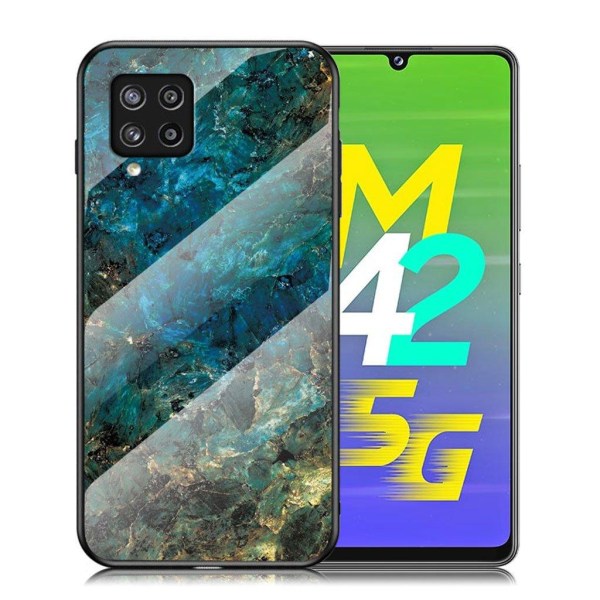 Fantasy Marble Samsung Galaxy M42 5G cover - Smaragd Marmor Blue