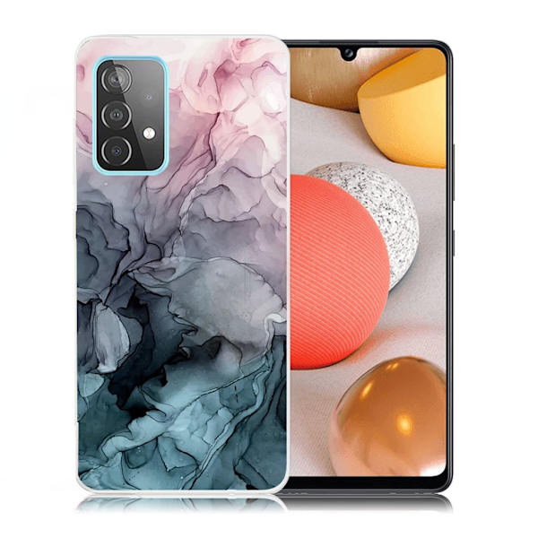 marmor Samsung Galaxy A52 5G etui - roseand Greyish blå Clouds Multicolor
