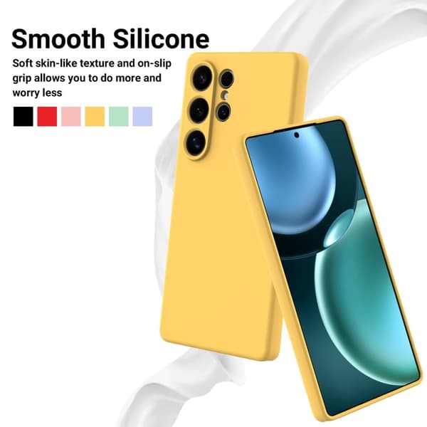 Matte Liquid Samsung Galaxy S25 Ultra silikone cover - Gul Yellow