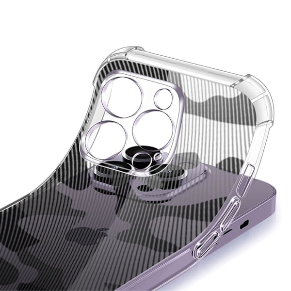 RZANTS Stødsikkert etui til iPhone 14 Pro Camouflage-mønster Telefonetui med fire hjørner Blødt, fleksibelt beskyttelsescover Transparent