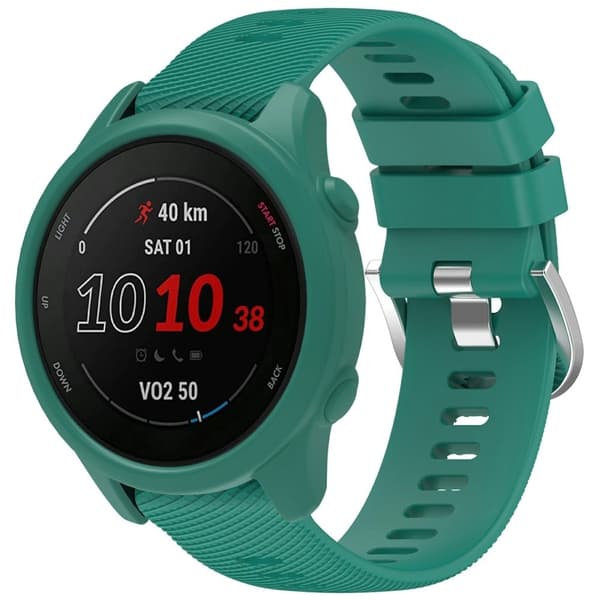 Garmin Forerunner 255 / Forerunner 265 Cross-Texture silikonerem med urkasse - Grøn Green