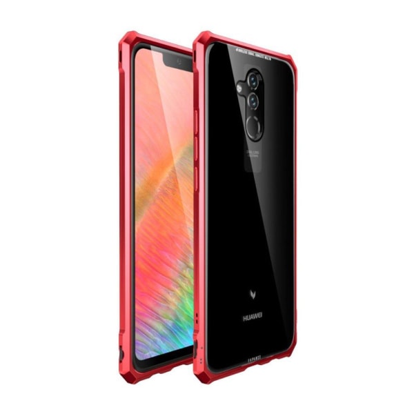 Huawei Mate 20 Lite beskyttelsesetui i metal og glas - Rød Red