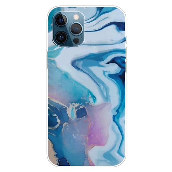 Marble iPhone 15 Plus Suojakotelo - Sininen Splash Blue